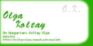 olga koltay business card